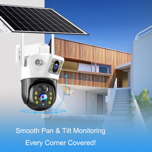 V380 Pro 4G SIM Dual lens Solar CCTV WIFI Wireless Outdoor Waterproof Human Detection Night Vision
